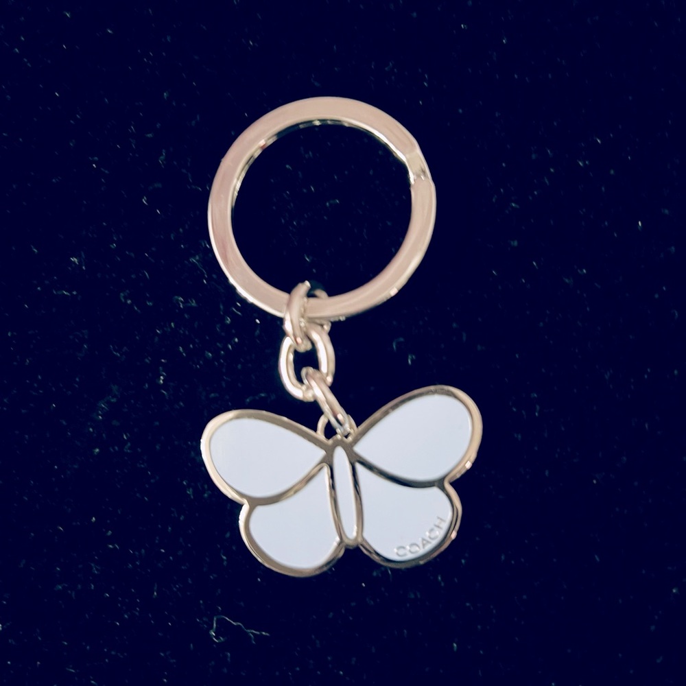 COACH Blue Butterfly Keychain  NWOT